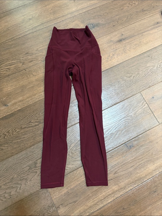 lululemon athletica Pants - Lululemon High-Rise Performance Leggings With Pockets - Burgundy